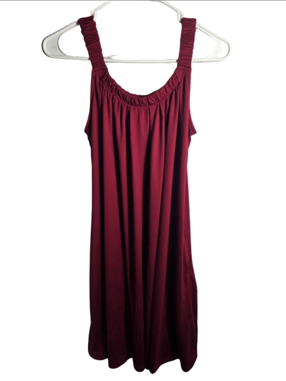 Women's Unbranded cranberry burgundy Sleeveless Midi Dress Size M loose-fitting